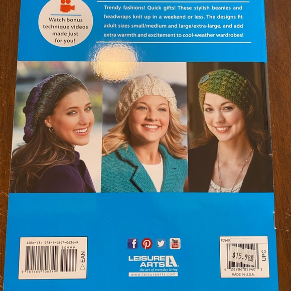 Beanies knitting pattern book - Picture 2 of 3